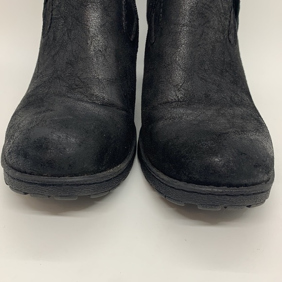 B.O.C. Alicudi Vegan Leather Ankle Boots Black 8 Tassel  Fringe Heeled Boho Moto - Picture 4 of 13